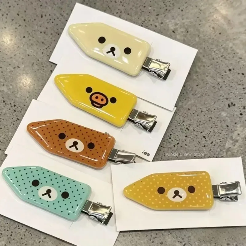 2 Pcs Bear Hair Clips Polka Dot Glossy Resin Arrow Duckbill Side Barrettes Hairclips for Women Girls Jewelry Заколки Для Девочек