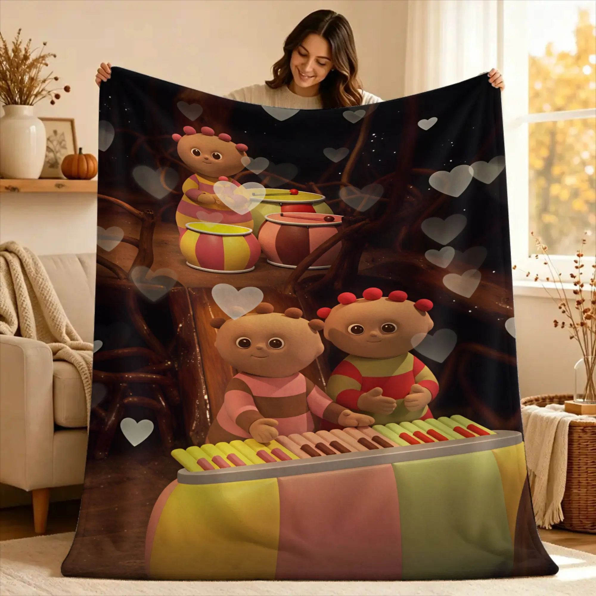 The Haahoos In the night garden Throw Blanket  Flannel Bedspread For Couch Chair Sofa Bed Comfortable Sofa Bed Cover