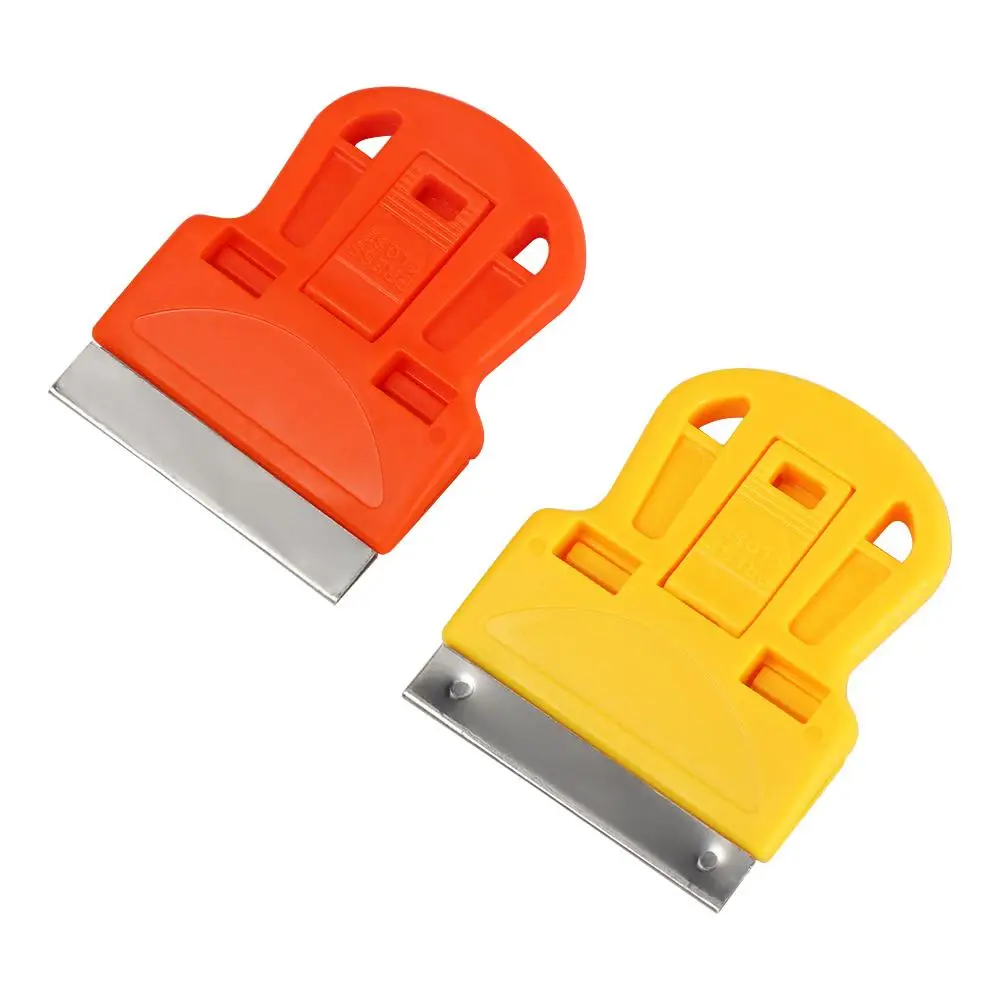 

Mini Plastic Scraper With Blade One-Sided Squeegee Steel Blade Cleaner For Cars