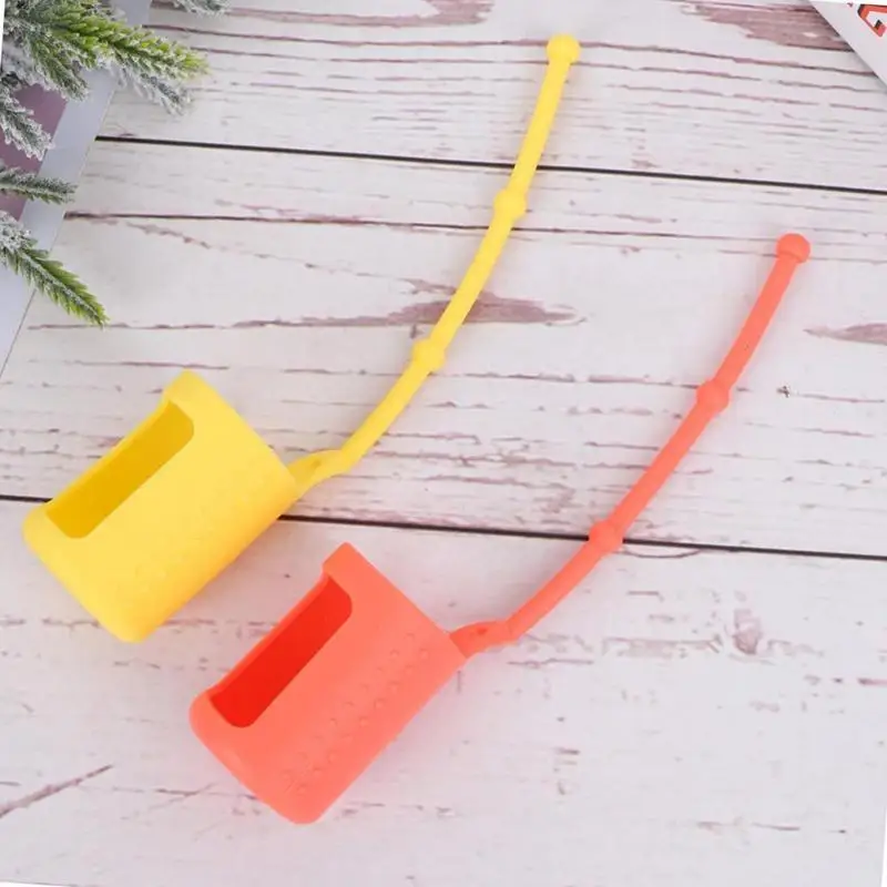 Silicone Bottle Sleeves For Travel 6X Silicone Roller Bottle Holder Sleeve With Fixing Rope 15ml Aromatherapy Oil Bottle Sleeve