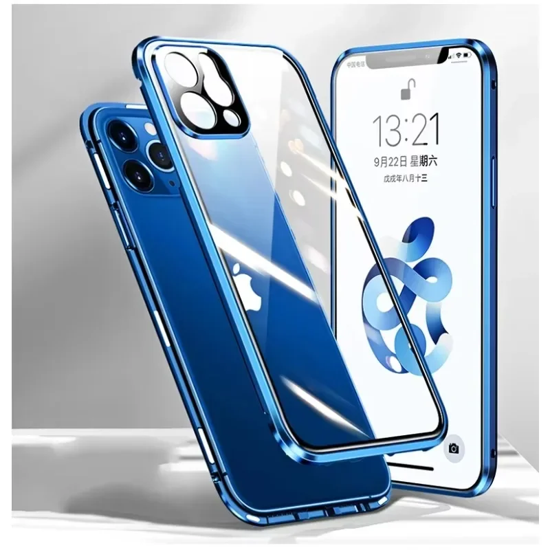 

Full Protection Metal Magnetic Double Sided Glass Case For XIAOMI MI Poco F5 M4 Pro 5G F3 F4 X4 GT Lens Protection Cover Cases