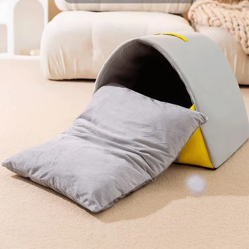 The Kennel Is Warm in Winter Removable and Washable Small Sleeping Mat Tear-resistant and Bite-resistant Semi-closed Dog House