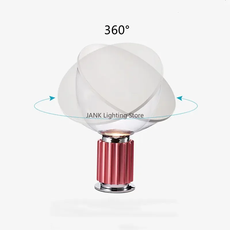 Lampe de Table LED en Aluminium avec Radar Flos, Abat-Jour en Verre, pour Bureau, Chambre à Coucher, Bureau, Salon, Éclairage Décoratif Haut de Gamme