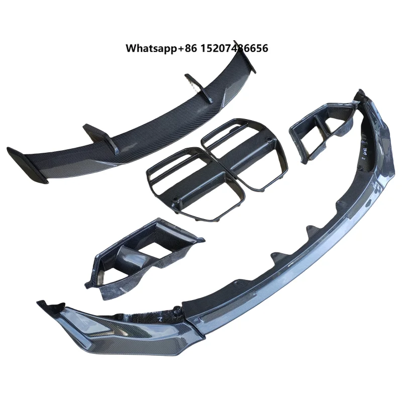 Used for  M3 M4G80 G82 High-quality Carbon Fiber V-style Front Bumper Grille Vent Rear Spoiler Front Lip Body Kit
