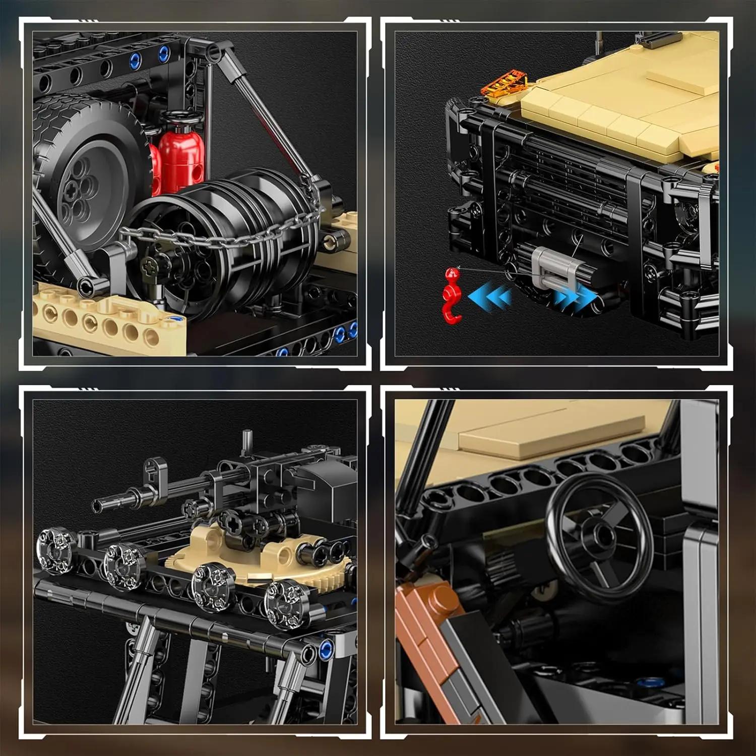 モールドキング 20041 1577ピース 軍用オフロード車 組み立てキット、デュアルAPP/リモコンモデル 大人コレクター向け、ギフトに最適