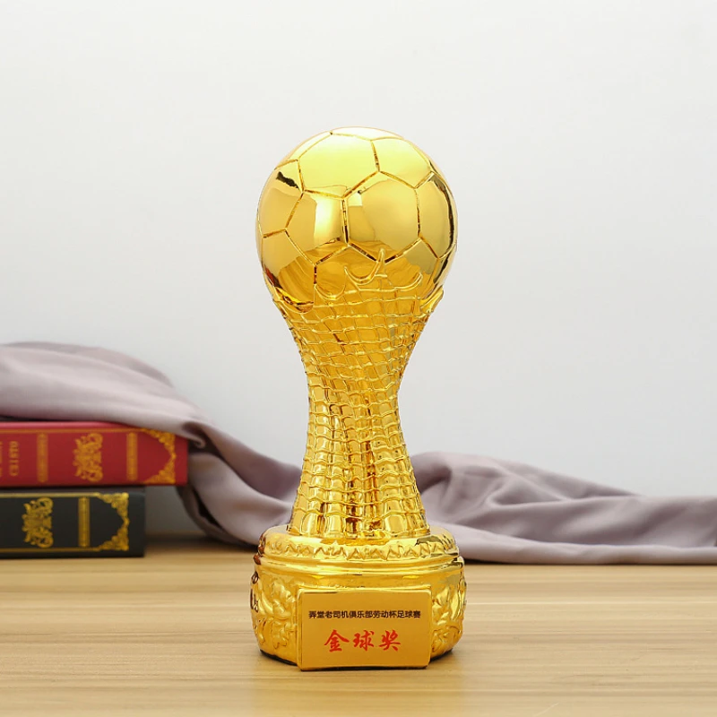 New Football Trophy Resin Gold Plated Mvp Golden Ball Trophy Game Souvenir Trophy Fans Souvenir, Table Decoration