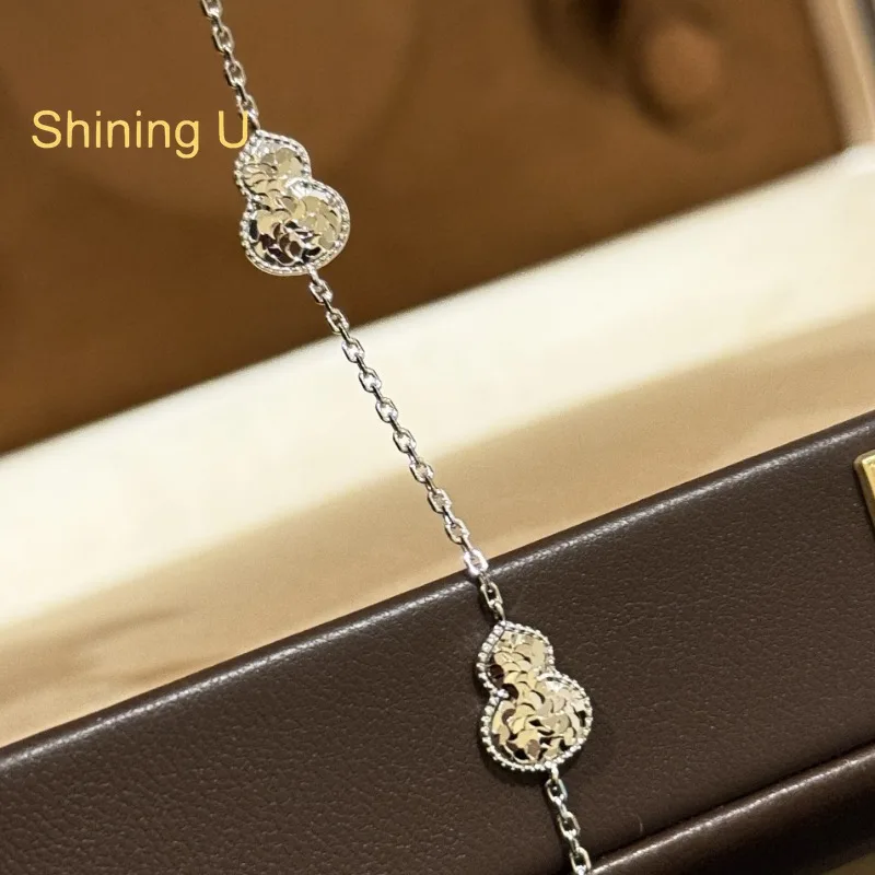 

Сияющий U S925 серебряный браслет в виде тыквы для женщин, ювелирные изделия, новый подарок в китайском стиле