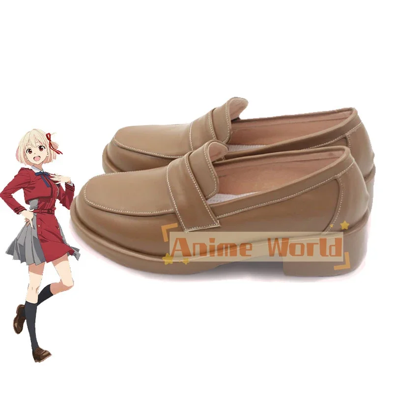 Chaussures de Cosplay Anime Lycoris recul Nishikigi Chisato, sandales en cuir PU, bottes de carnaval d'halloween, accessoire de Cosplay sur mesure