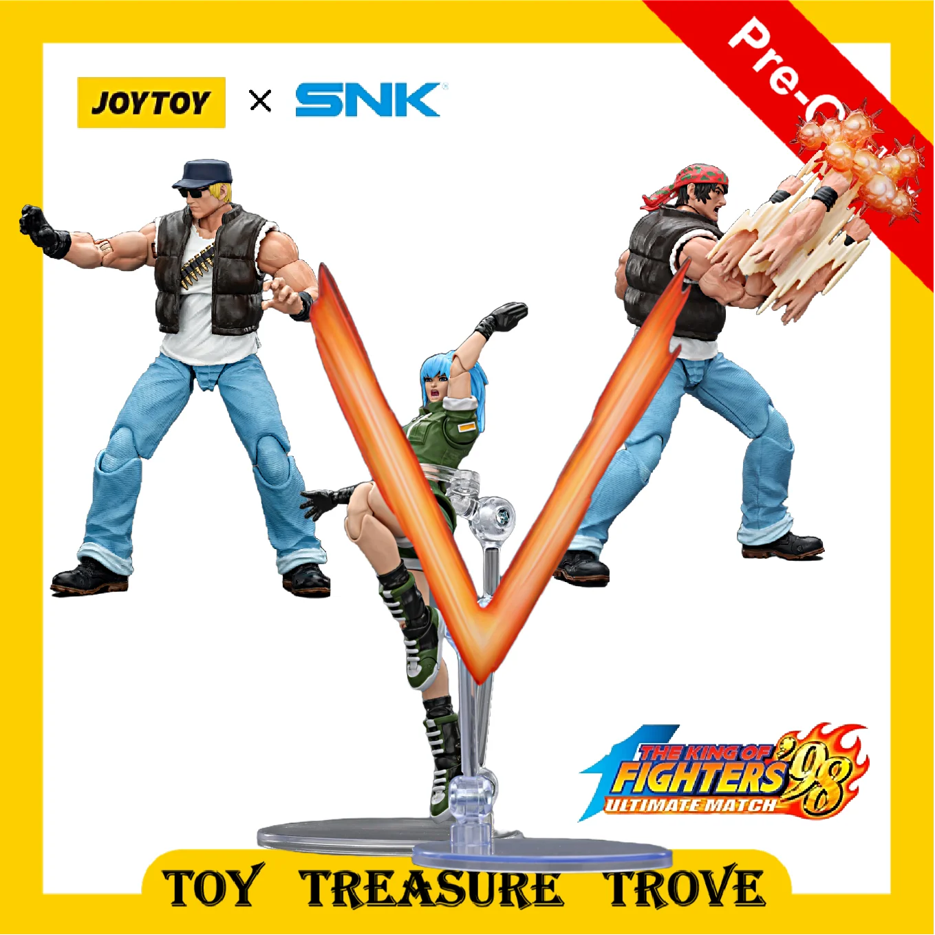 

[PRE ORDER] JOYTOY 1/18 Action Figures KOF'98UM Ikari Warriors Team 3PCS Ralf Jones Clark Still Leona Heidern Model Toy