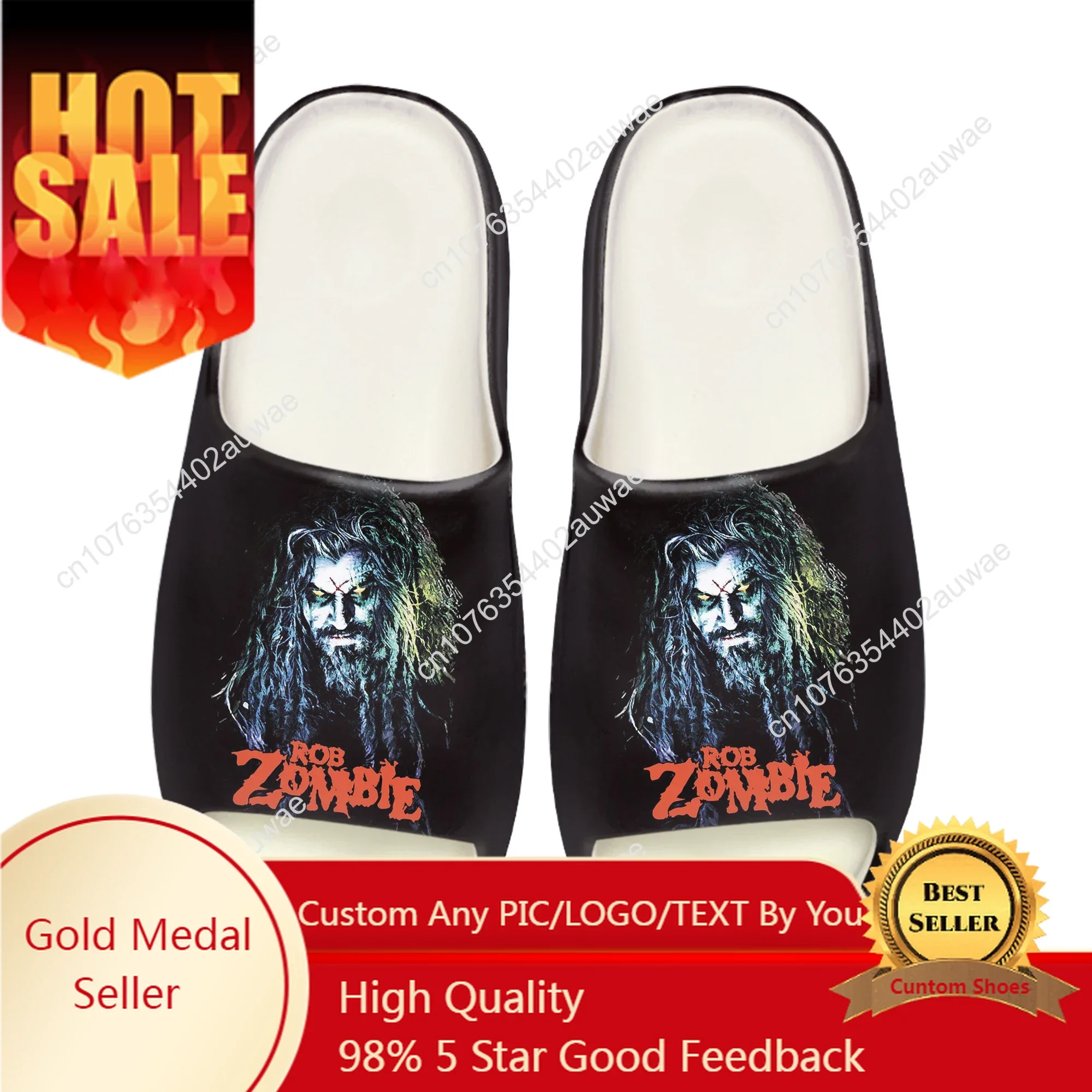 

Rob Zombie Soft Sole Sllipers Home Clogs Step on Water Shoes Mens Womens Teenager Customize Bathroom Beach on Shit Sandals