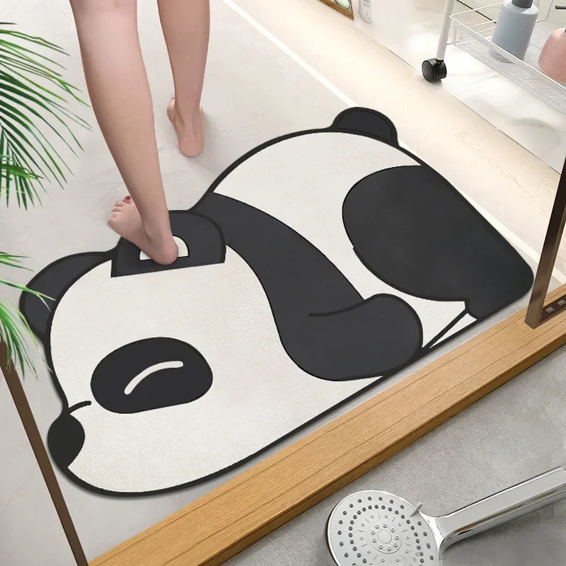 

Cartoon Panda Bathroom Bath Mat Absorbent Bathroom Rugs Non Slip Entrance Doormat Toilet Carpet Home Decor Room Floor Mats