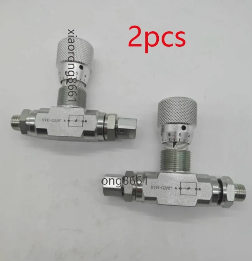 

2Pcs Flow Control bidirectional hydraulic restrictor valve STB-G3/8 +L08 connector