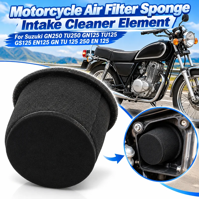 Motorcycle Air Filter Sponge Intake Cleaner Element For Suzuki GN250 TU250 GN125 TU125 GS125 EN125 GN TU 125 250 EN 125