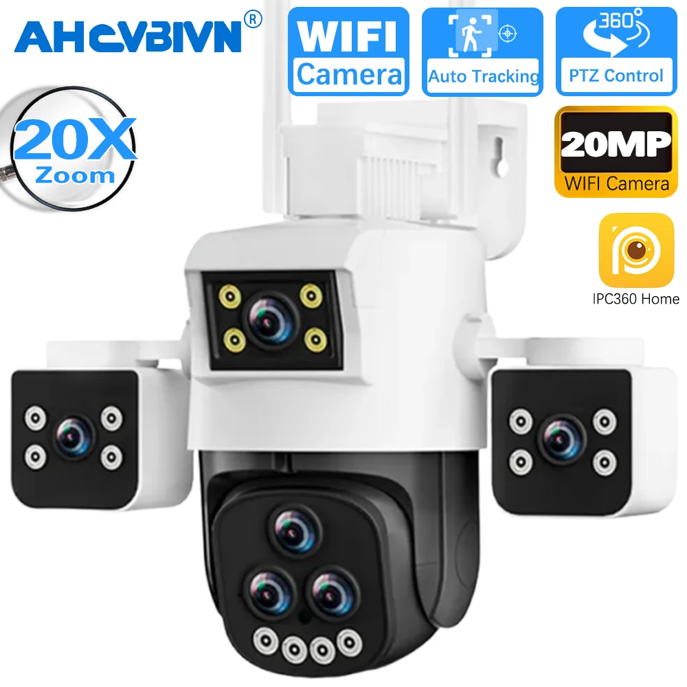 

20X PTZ Zoom WiFi Camera 20MP Outdoor Camera Auto Tracking Color Night Vision Two-Way Intercom IPC360 Home Wireless IP Camera