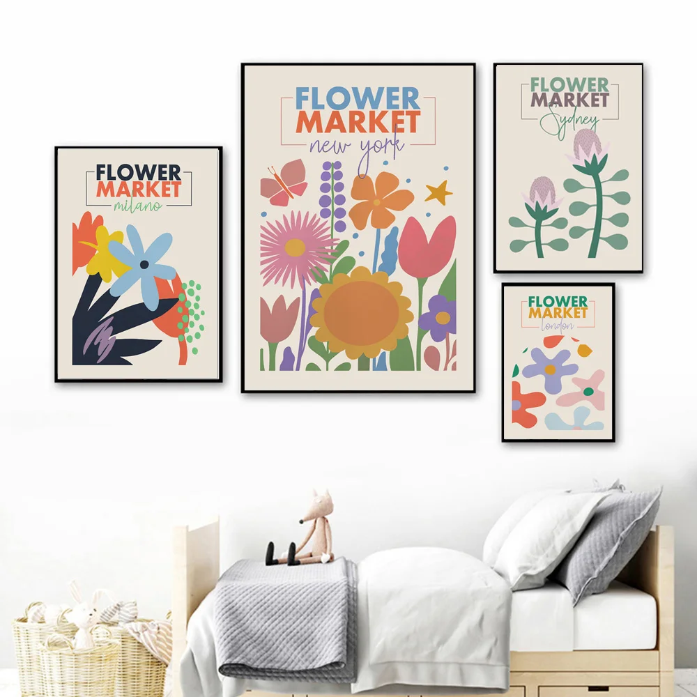 Abstracte Flower Market Wall Art Canvas Painting Matisse Vintage Nordic Poster Ins Picture For Livingroom Home Decor Prints