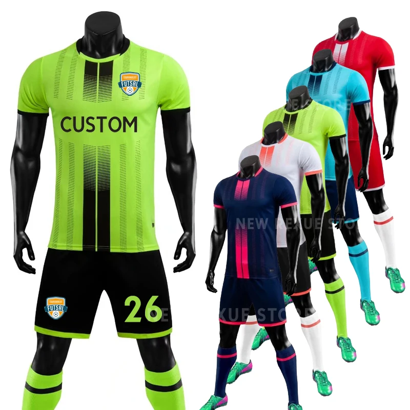 

DIY Football Jersey Set Men Football Club Professional Uniform Customize Soccer Jerseys Maillot de football Set Big Size