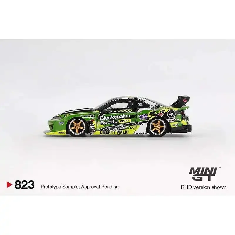 

Предпродажа MINIGT 823 1:64 Nissan LBWK LB Super Silhouette S15 SILVIA # 555 V2 2024, литая под давлением модель автомобиля, коллекция игрушек