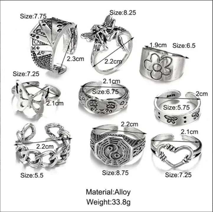 9-piece ring set