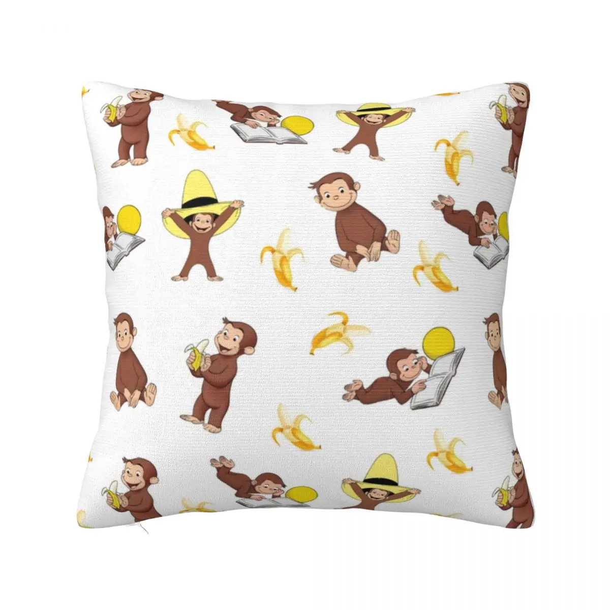 George The Curious Monkey Pillowcase Printed Polyester Cushion Cover cartoon for kids TV Series Throw Pillow Case Cover Home 18\