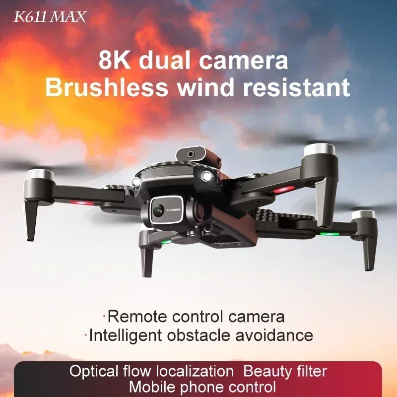 Drone quadricóptero K611MAX: câmera dupla, prevenção de obstáculos a laser – presente ideal de aniversário e feriado