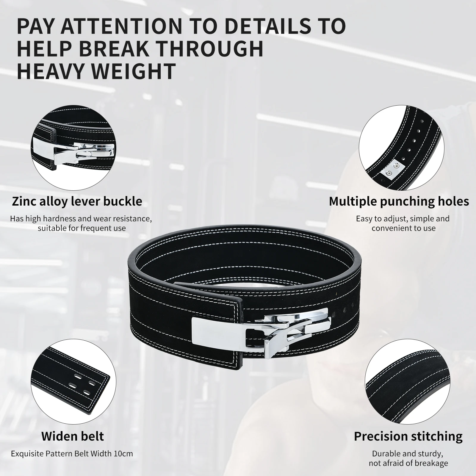 Weightlifting Belt Hard Pull Squat Free Adjustment Fitness Belt Lumbar Strength Training Back Support Lumbar Protection