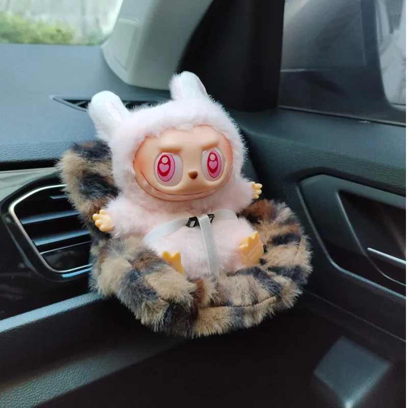 15-17cm Car Doll Seat  Labubu Doll Safety Seat Cute Doll Air Outlet Aromatherapy Decoration Car Interior Decoration image 4