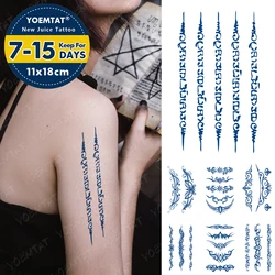 Blue Ink Juice Waterproof Temporary Tatoo Sticker Indian Tribal Totem Sexy Body Art Fake Tattoo Men Women Long Lasting Tattoos