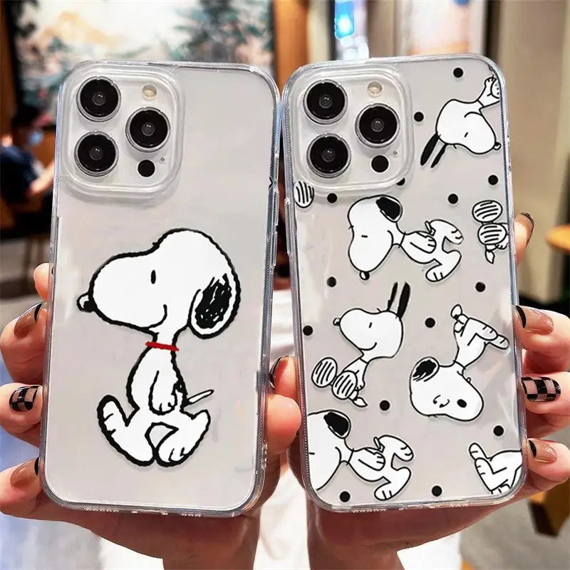 Cartoon Cute S-Snoopy Phone Case For iPhone 16E 11 12 13 14 15 16 17 Pro Max Plus XR X XS Max 8 7 6 6S PLUS Cover  Cover