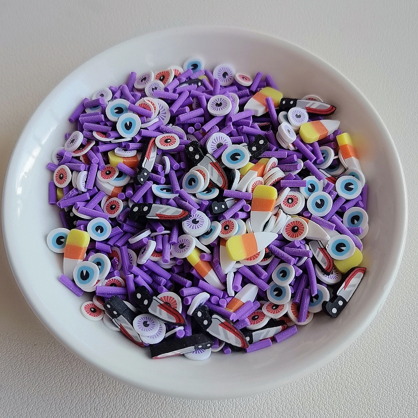 Mixed Eye Balls Corn Candy Blood Knife Hot Clay Sprinkles for Crafts Halloween Polymer Slices DIY Slime Filler Shaker Cards Acce