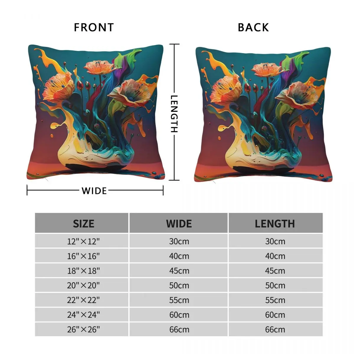 Salvador Dali Melting Flower Vase Square Pillowcase Polyester Linen Velvet Printed Zip Decor Pillow Case Bed Cushion Case 45x45