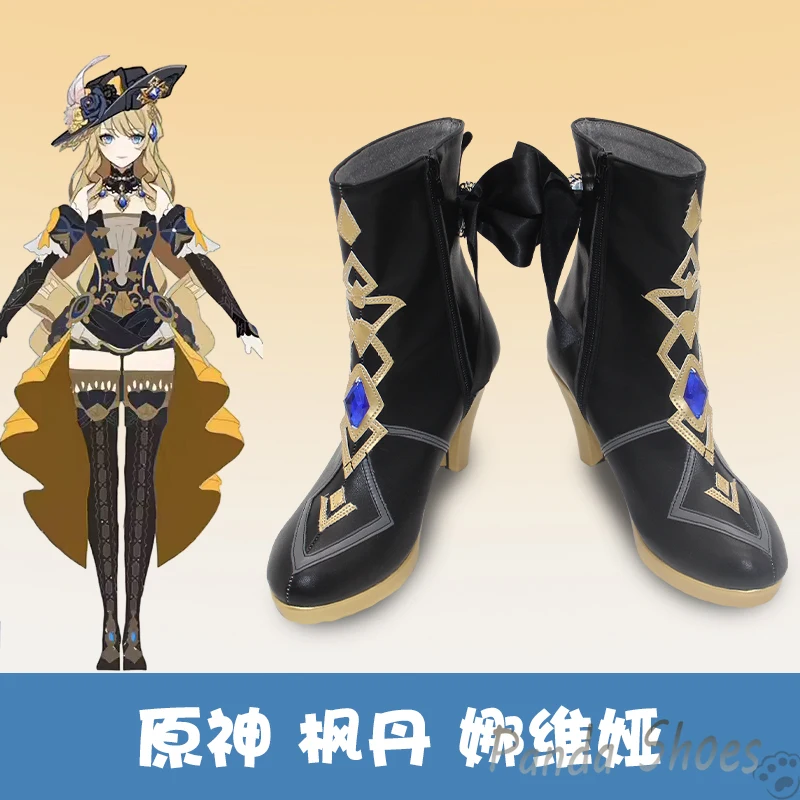 

Genshinimpact Navia Cosplay Shoes Anime Game Cos Boots Comic Cosplay Costume Prop Shoes for Con Halloween Party