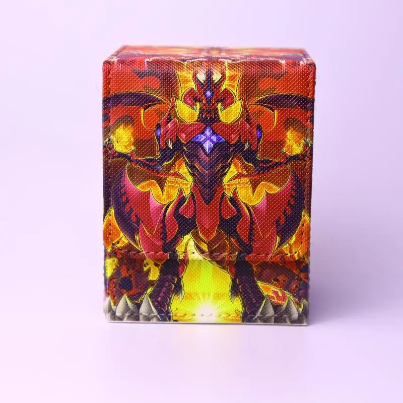 Yu Gi Oh Cards Box Self Made Full Color Red Dragon Archfiend Anime Game Opcg Tcg Ptcg Storage Box Diy Pu Collection Card Box