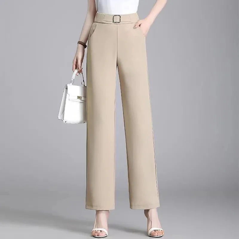 

Spring Summer 2024 New Ladies' Wide-Leg Pants Women's Trousers Drooping Pants Casual Pants Women's Ice Silk Pants Suits Pants