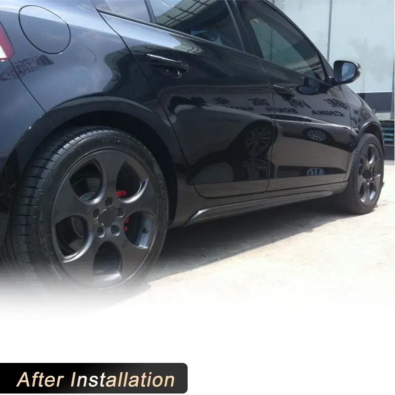 Carbon Fiber Car Side Skirts Extensions for VW Golf 6 MK6 GTI 2010 2011 2012 2013 Racing Side Door Bumper Apron Lip Body Kits