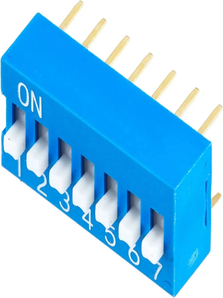 Laishengyuan Eletrônica Flat Dial Code Switch, DIP Switch, DS-1, 2, 3, 4, 5, 6, 8, 10 posições, 2,54 milímetros