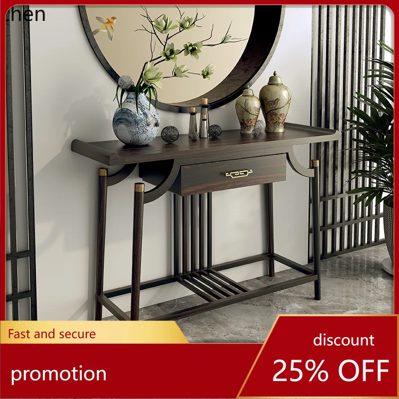 

ZML Solid Wood Entryway Console Table Simple Corridor Wall-Mounted Modern Entryway Offering Table