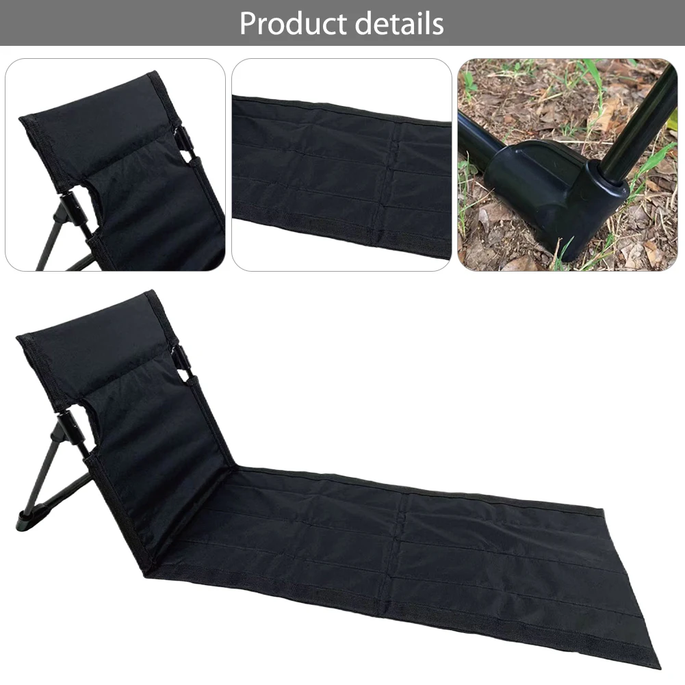 Portable Folding Seat Without Legs Lightweight Camping Chair with Backrest Compact Beach Lounger for Park Lawn Picnic