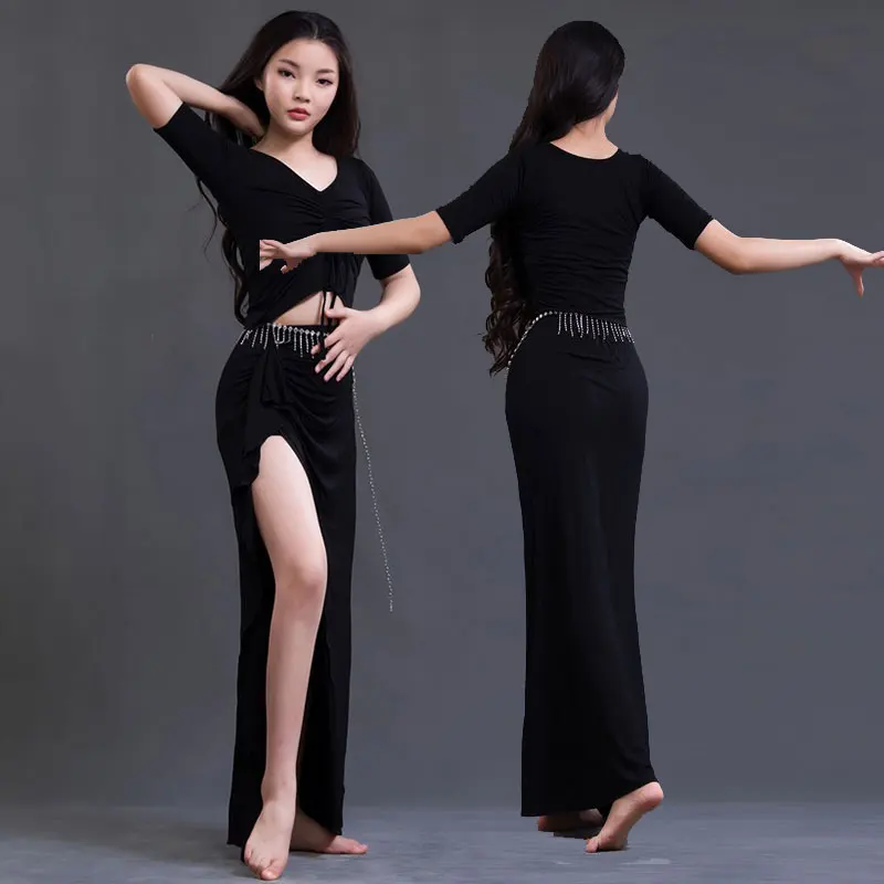 Adult Oriental Belly Dance Crop Top Skirt Set Costume Women Bellydance Practice Clothes Lady Stage Performance Class Lesson Wear