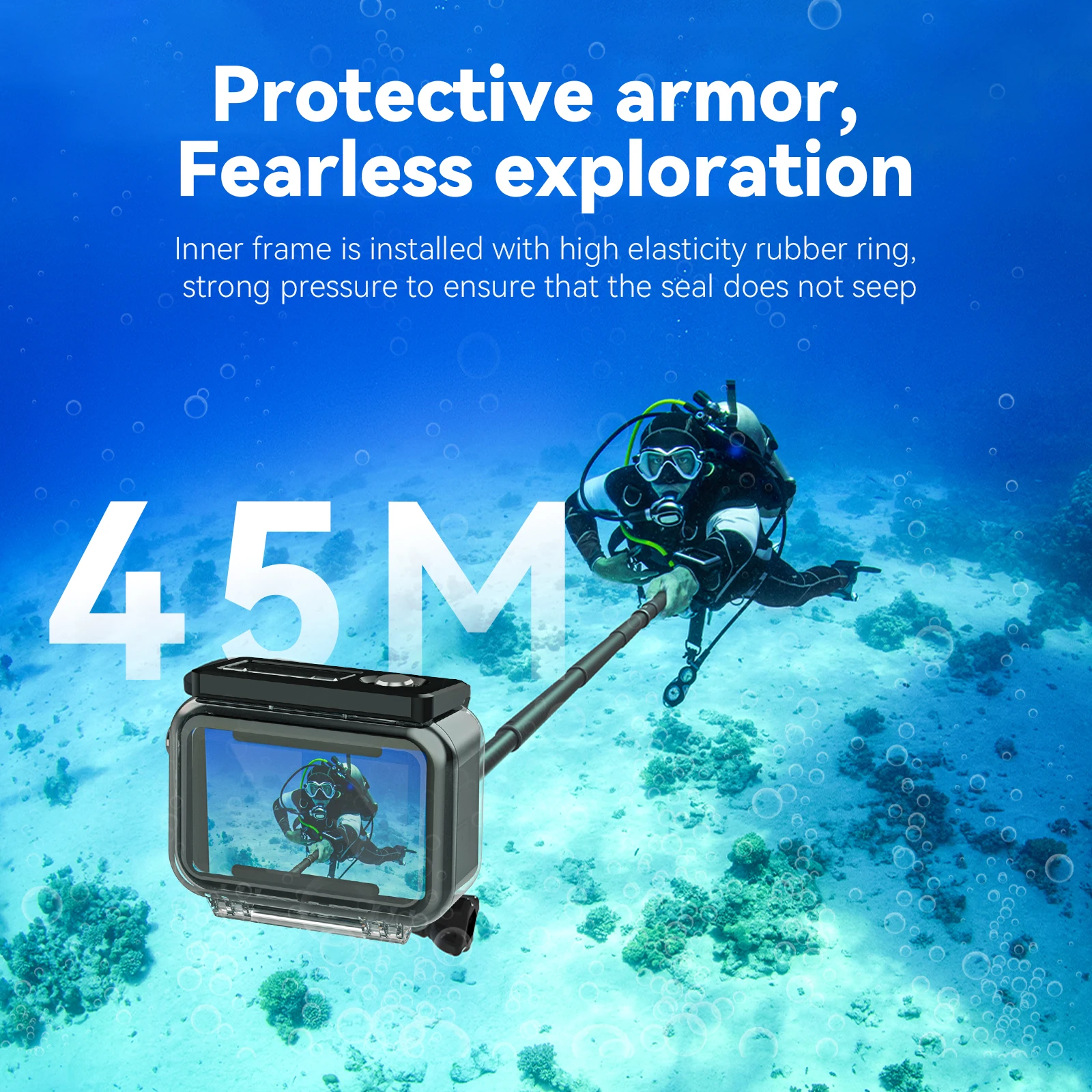 TELESIN Waterproof Case 45M Action Camera Case  Diving Housing Cover for DJI Action 3 4 Underwater DJI OSMO Action 3 4 Accessory