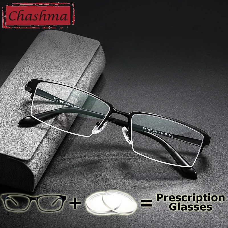 Chashma Pure Titanium Prescription Glasses Men Myopia Eyeglass Super Quality Ultra Light Multifocal Eyewear for Men
