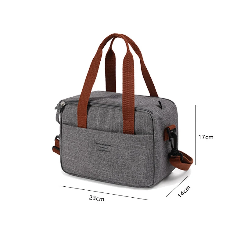 حقائب غداء بلون سادة مع سحاب داخلي من رقائق معدنية للإغلاق، سعة كبيرة محمولة، عمل، حقيبة نزهة مدرسية مع وجبات