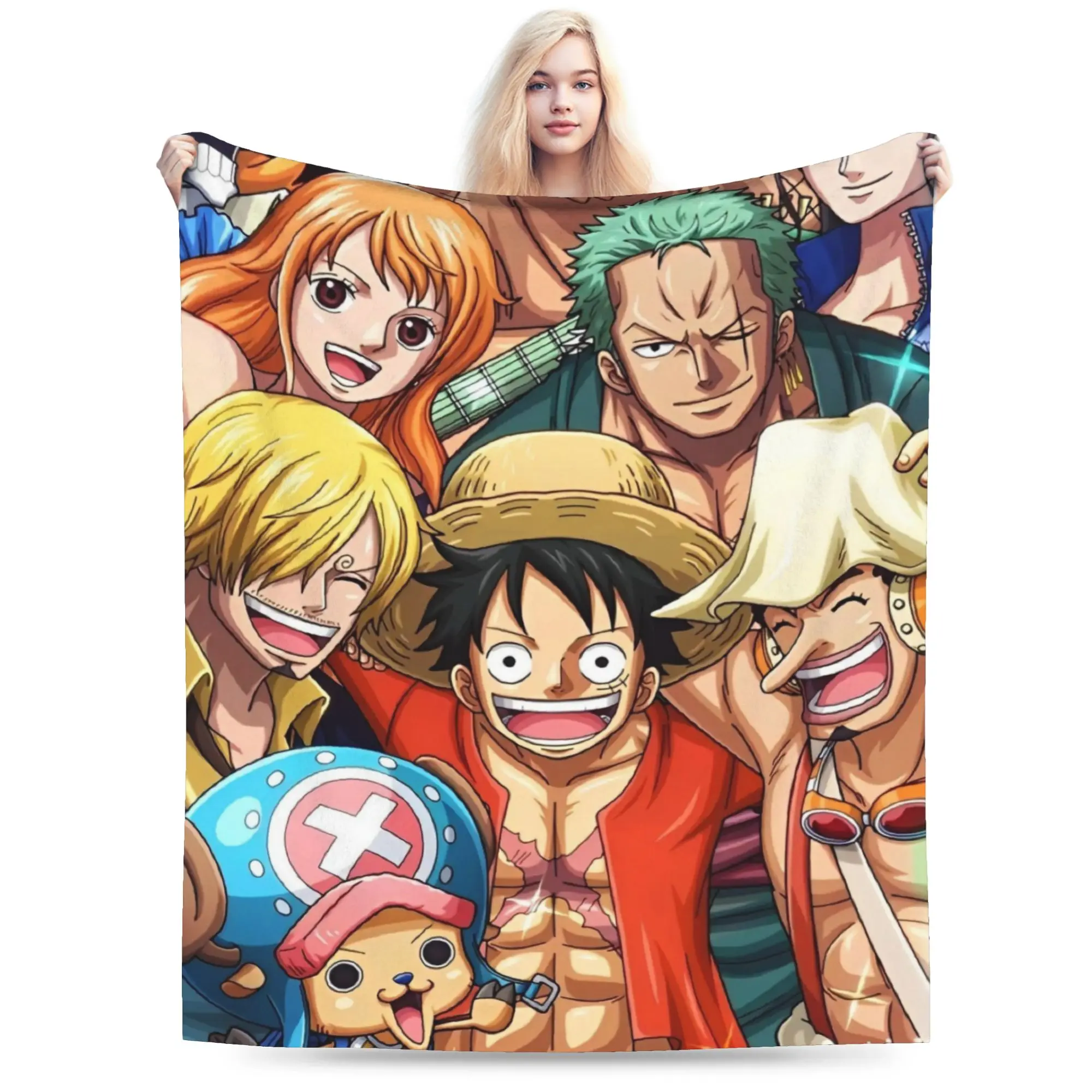 Coperta monopezzo anime in pile monopezzo divertente coperta calda per biancheria da letto lounge autunno/inverno