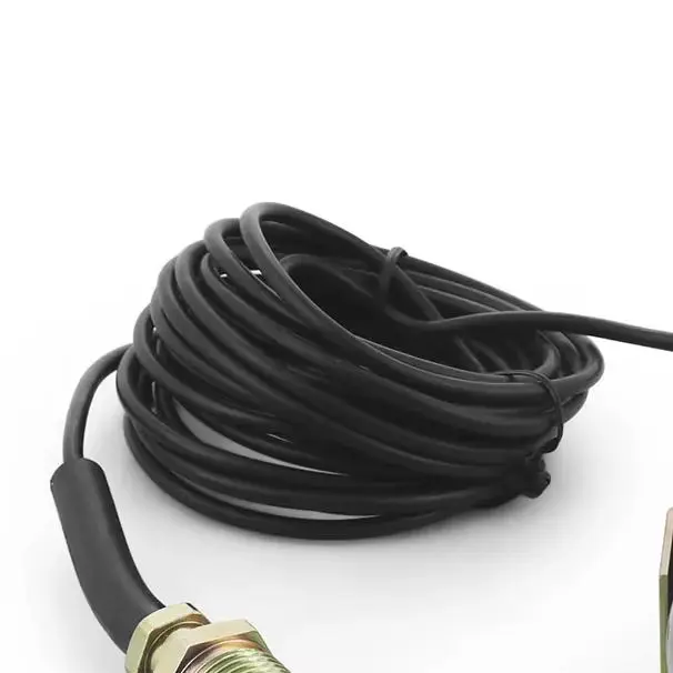 مقياس درجة حرارة الماء الميكانيكي 12 فولت 2 بوصة 52 مم 50-120 ℃ /130-250 ℉ إنذار يدوي الضوء الأصفر NPT 1/2 مقياس درجة حرارة الماء #1