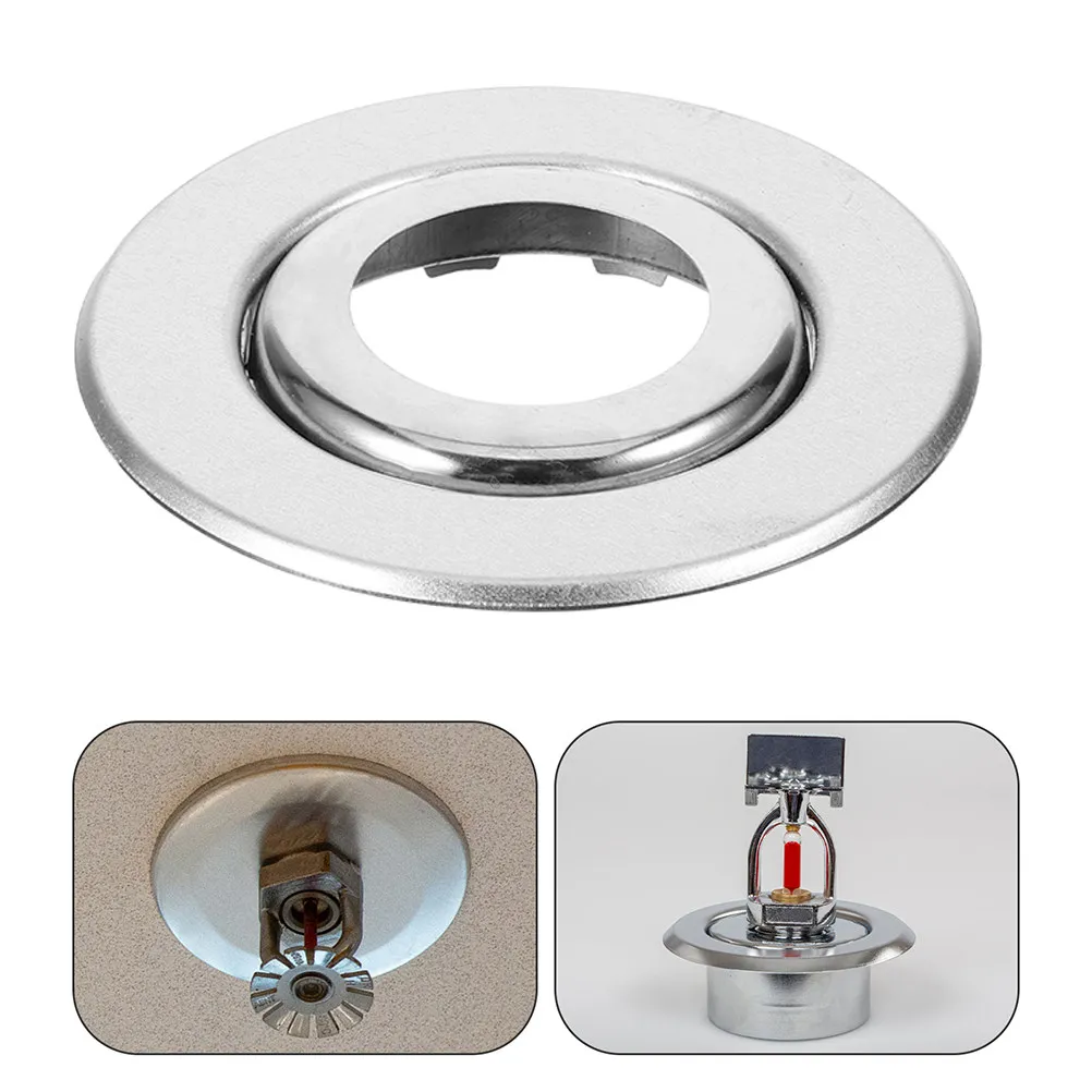 10Pcs Stainless Steel Fire Sprinkler Head Cover Adjustable Decorative Flange Ceiling Plate Protective Guard Plate
