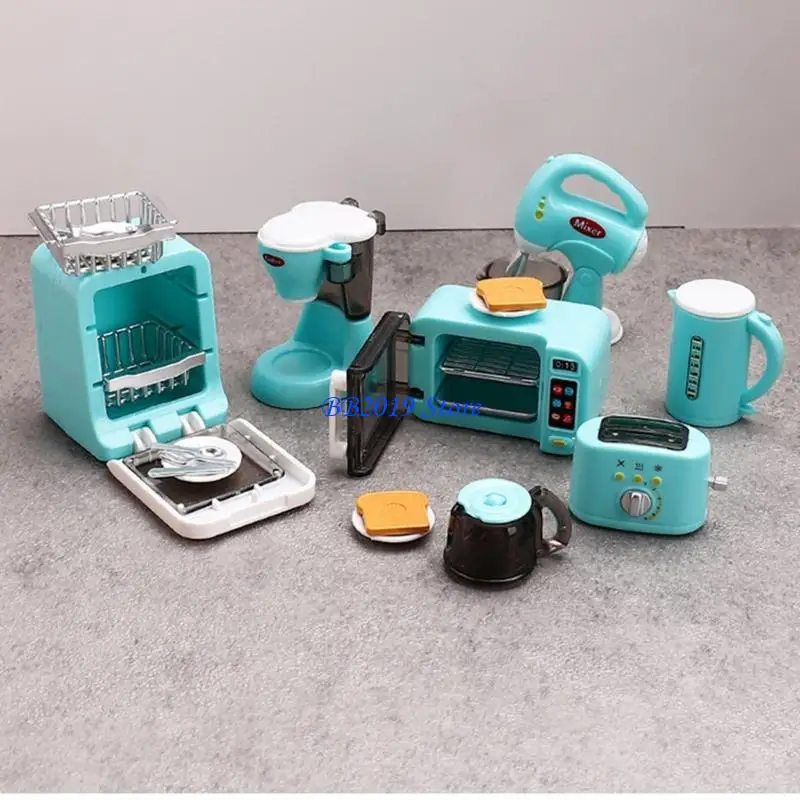 

Q0KB Набор из 11 миниатюрных бытовых приборов, аксессуаров для кукольных домиков для ролевых игр