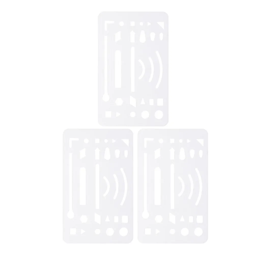 3Pcs Precision Erasing Shield Plastic Drawing Template Shield for Mechanical Drawing Technical Drafting Eraser Template