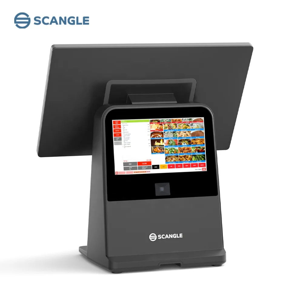 

Scangle Factory 14,1 "+ 7" двойной экран IPS сенсорный терминал Windows Pos с принтером чеков 80 мм для ресторана