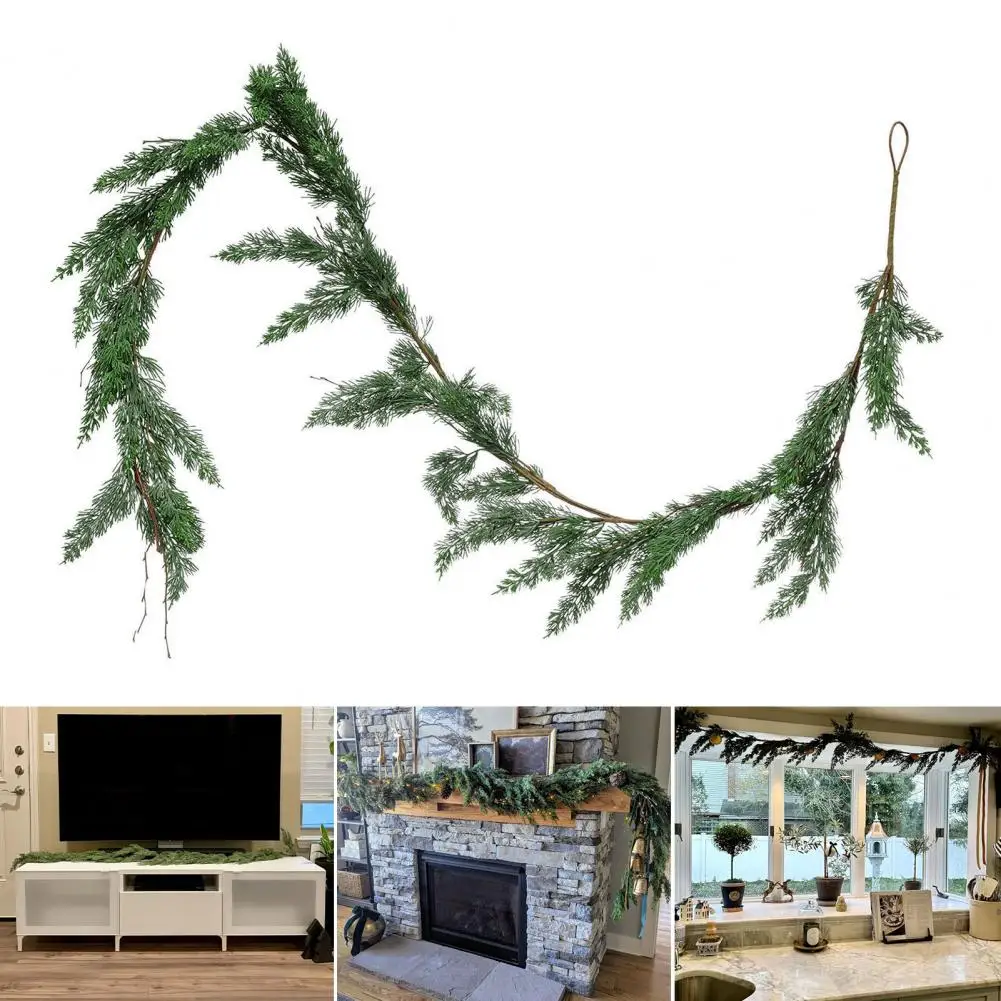 

Simulated Plant Rattan Weather-resistant Artificial Plant Realistic Pine Garland Artificial Pine Christmas for Indoor for Stairs