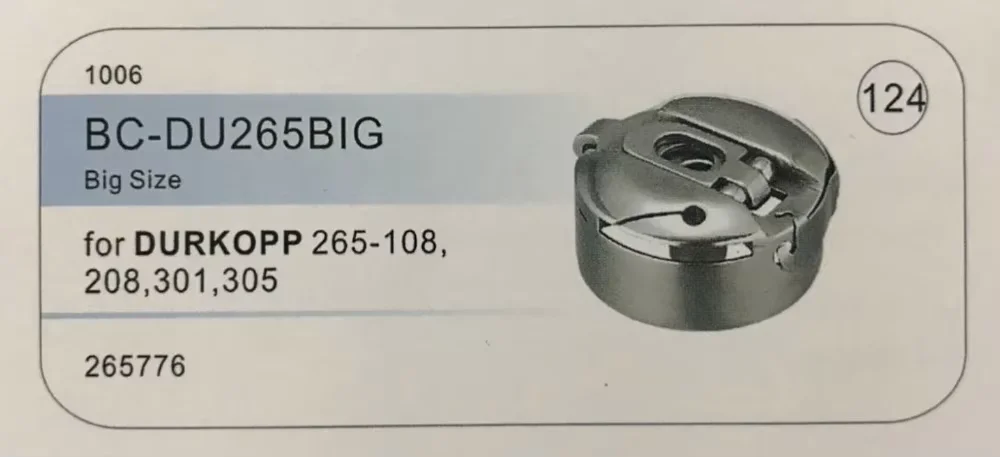 BC-DU265BIG-NBL BOBIN CASO DURKOPP 265-108, 265-208, 265-301, 265-305 MÁQUINA DE COSER