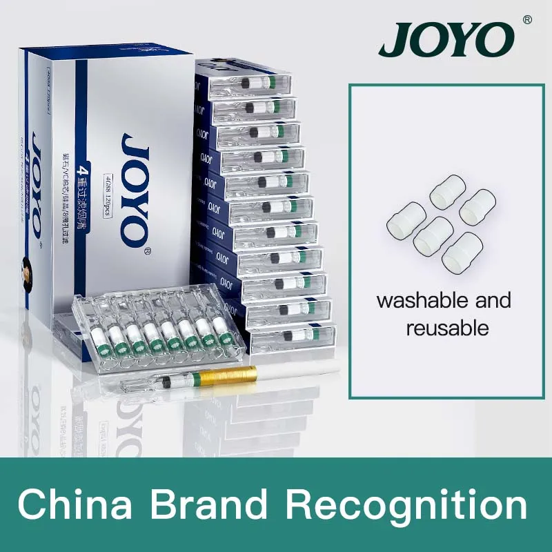 JOYO Disposable Smoking Filter Pipe 120pcs Set 4 Layer Filter Cigarettes Tube Holders Reduce Tar Cleaning Container Health Care